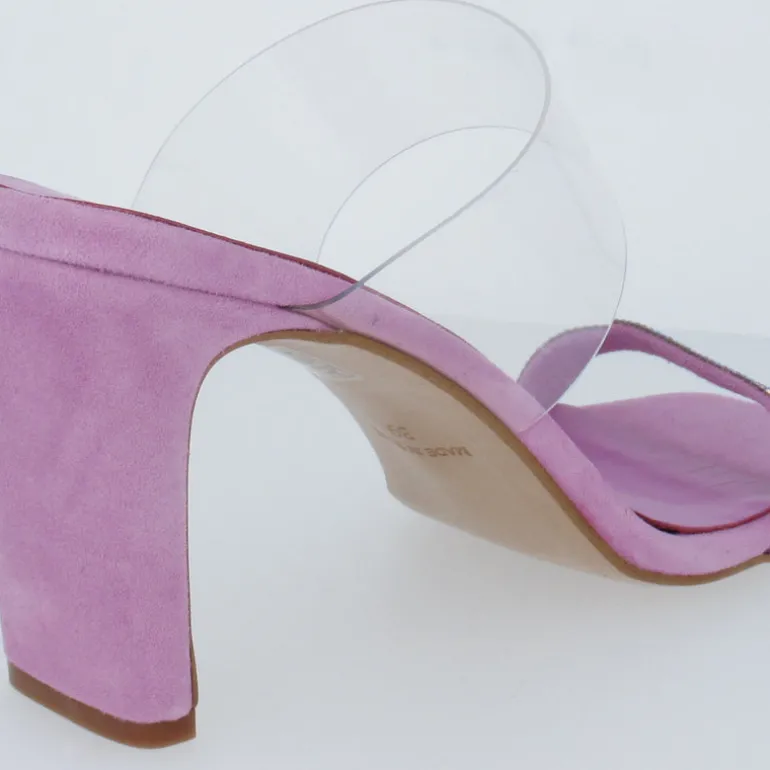 Sandalias de tacón Bet con tira de strass y banda de vinilo