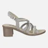 Sandalias de tacón con tiras multi material