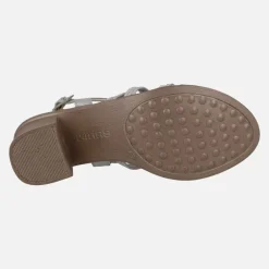 Sandalias de tacón con tiras multi material