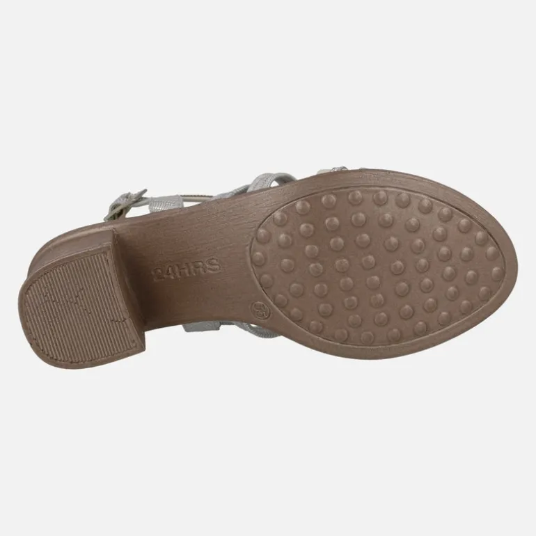 Sandalias de tacón con tiras multi material
