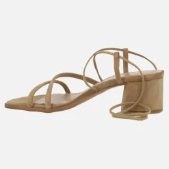 Sandalias de tacón Grecia con cintas para atar