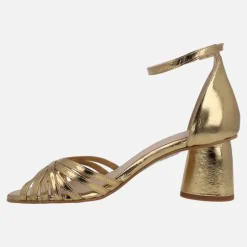 Sandalias de tacón metalizadas Padma con pulsera al tobillo