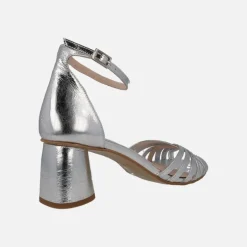 Sandalias de tacón metalizadas Padma con pulsera al tobillo