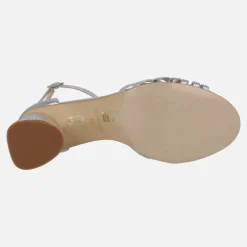 Sandalias de tacón metalizadas Padma con pulsera al tobillo