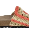 Sandalias de tejido crochet en combinado naranja