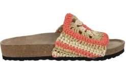 Sandalias de tejido crochet en combinado naranja