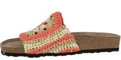 Sandalias de tejido crochet en combinado naranja