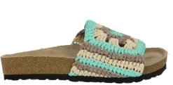 Sandalias de tejido crochet en combinado aqua