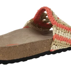 Sandalias de tejido crochet en combinado naranja