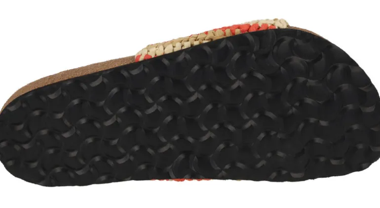 Sandalias de tejido crochet en combinado naranja