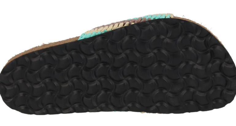 Sandalias de tejido crochet en combinado aqua