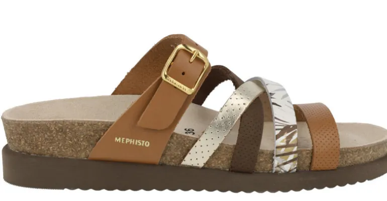 Sandalias de tiras combinadas en tonos tierra Huleda