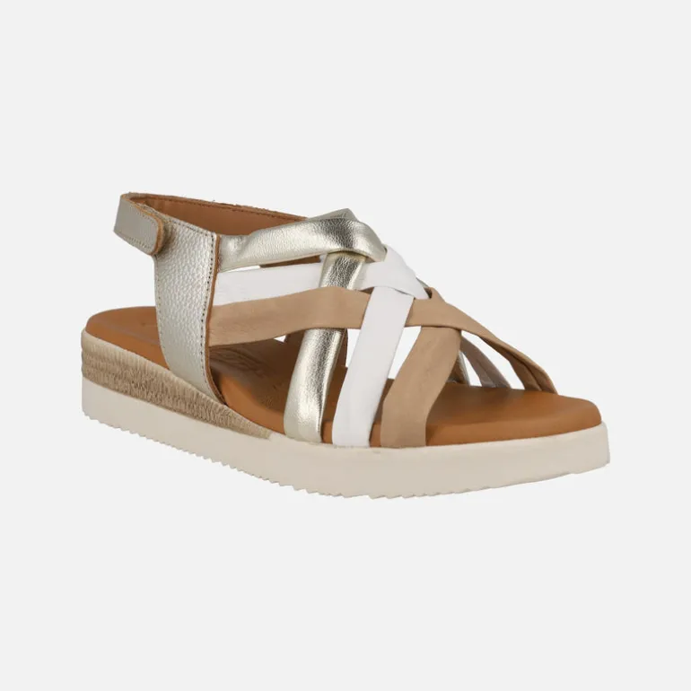 Sandalias de tiras combinadas con cierre de velcro al talón