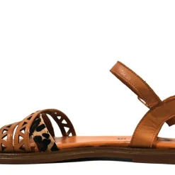 Sandalias de tiras con animal print para mujer