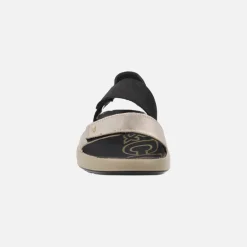 Sandalias de tiras con cierre de velcro en combinado negro y oro