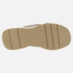 Sandalias de tiras cruzadas efecto rafia con cierre de velcro