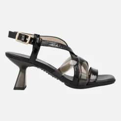 Sandalias de tiras en combinado de piel y vinilo Hispanitas