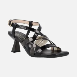 Sandalias de tiras en combinado de piel y vinilo Hispanitas