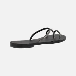 Sandalias de tiras en negro con strass 27-TC de Nicolas Lainas
