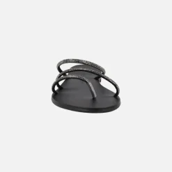 Sandalias de tiras en negro con strass 27-TC de Nicolas Lainas