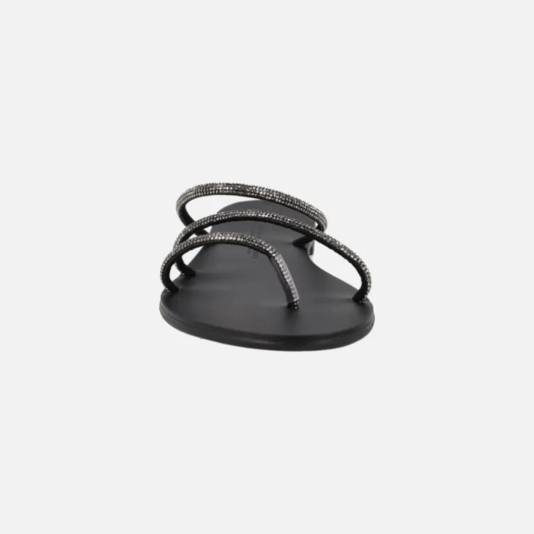 Sandalias de tiras en negro con strass 27-TC de Nicolas Lainas