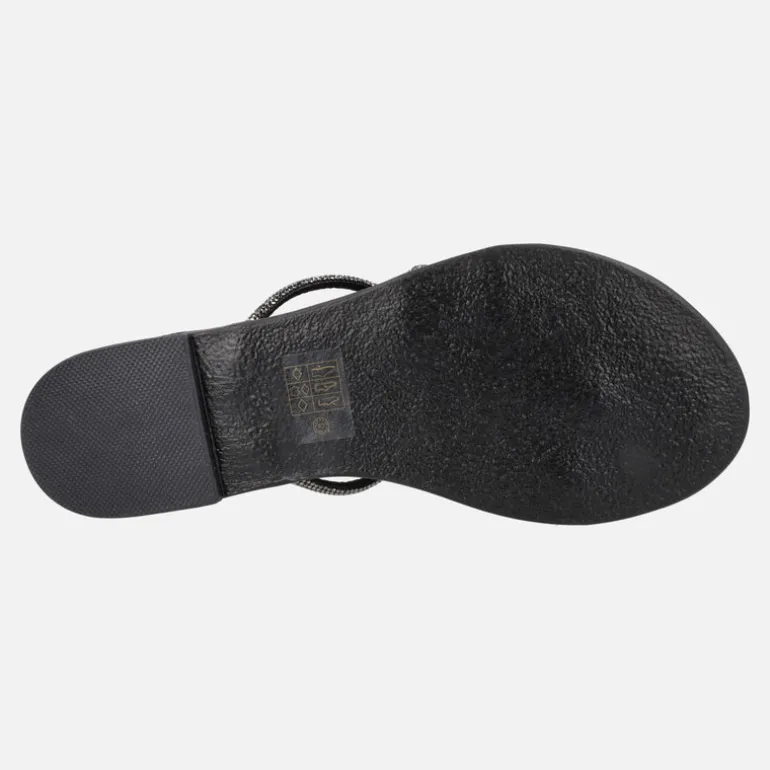 Sandalias de tiras en negro con strass 27-TC de Nicolas Lainas