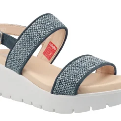 Sandalias de tiras trenzadas de rafia con plataforma