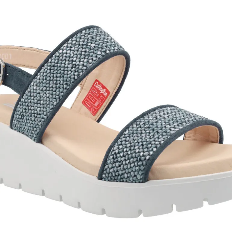 Sandalias de tiras trenzadas de rafia con plataforma