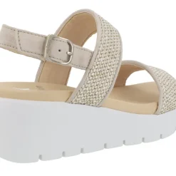 Sandalias de tiras trenzadas de rafia con plataforma