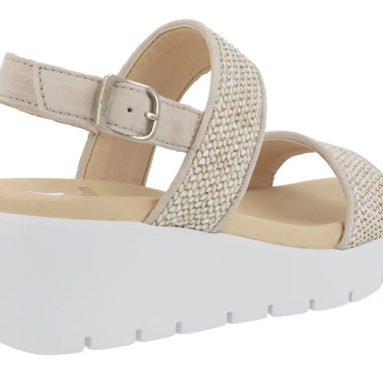 Sandalias de tiras trenzadas de rafia con plataforma