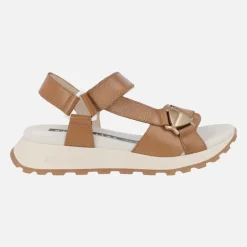 Sandalias deportivas en piel cuero con cierre de velcro Maui