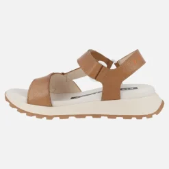 Sandalias deportivas en piel cuero con cierre de velcro Maui