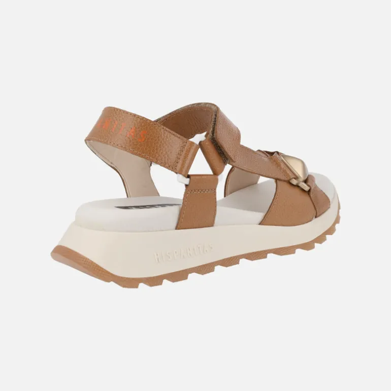 Sandalias deportivas en piel cuero con cierre de velcro Maui