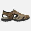 Sandalias deportivas marrones para hombre con cierre de velcro