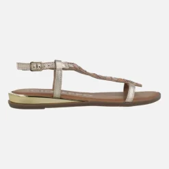 Sandalias doradas con pedrería Mulion