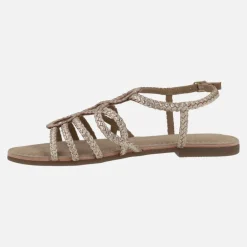 Sandalias doradas de piel trenzada Yakima