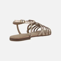Sandalias doradas de piel trenzada Yakima