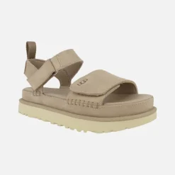 Sandalias en ante beige con cierre de velcro Ugg Goldenstar