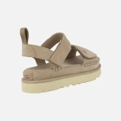 Sandalias en ante beige con cierre de velcro Ugg Goldenstar
