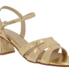 Sandalias en ante camel con estrellas doradas