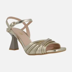 Sandalias en piel metalizada dorada Glisus cava