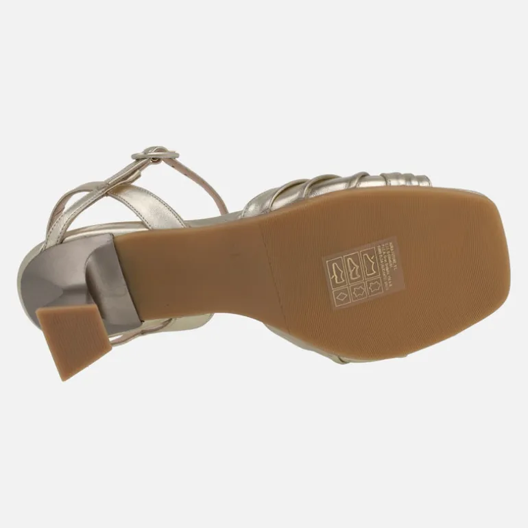 Sandalias en piel metalizada dorada Glisus cava