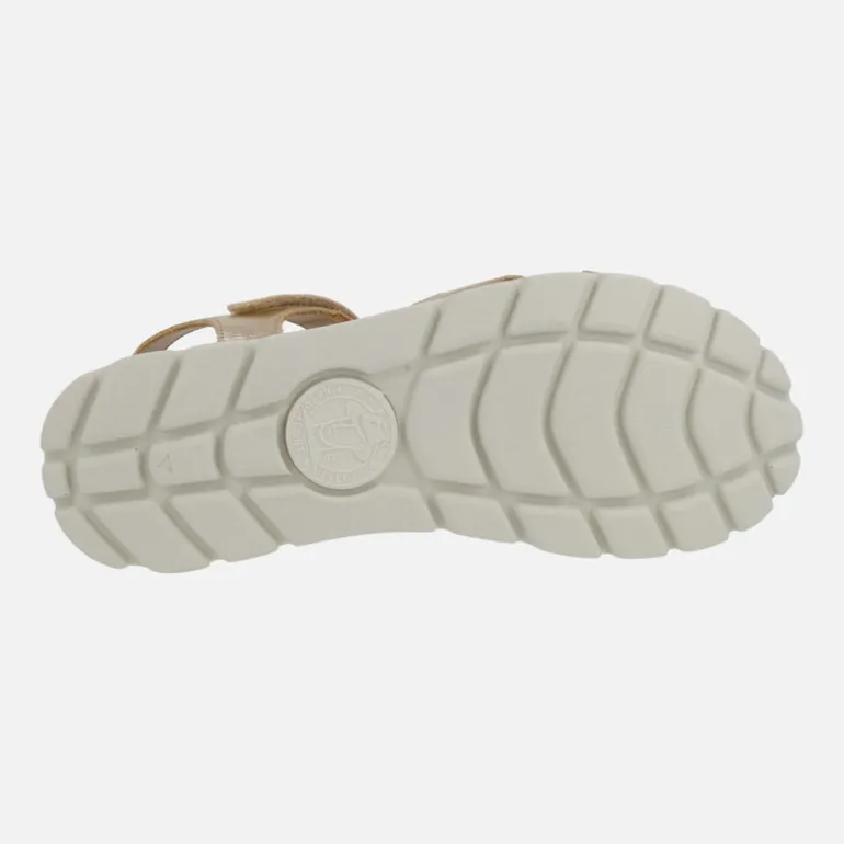 Sandalias en piel metalizada oro con cierre de velcro Sulia Shine