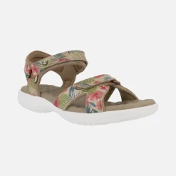 Sandalias estampadas de piel con velcros Noja Tropical
