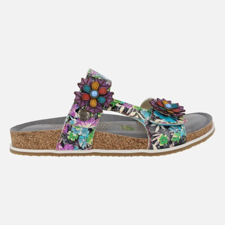 Sandalias estilo bio con estampado de flores Brcyano 224 gris