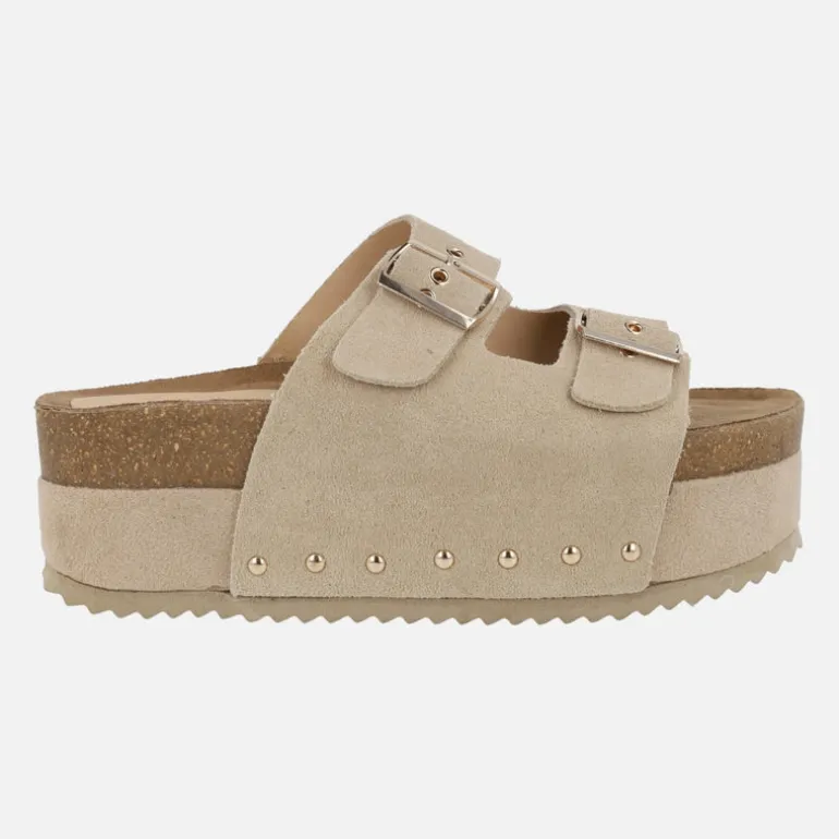 Sandalias estilo bio con plataforma XL y hebillas
