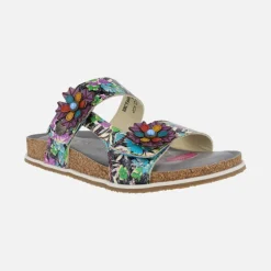 Sandalias estilo bio con estampado de flores Brcyano 224 gris
