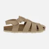 Sandalias estilo cangrejeras bio en serraje taupe