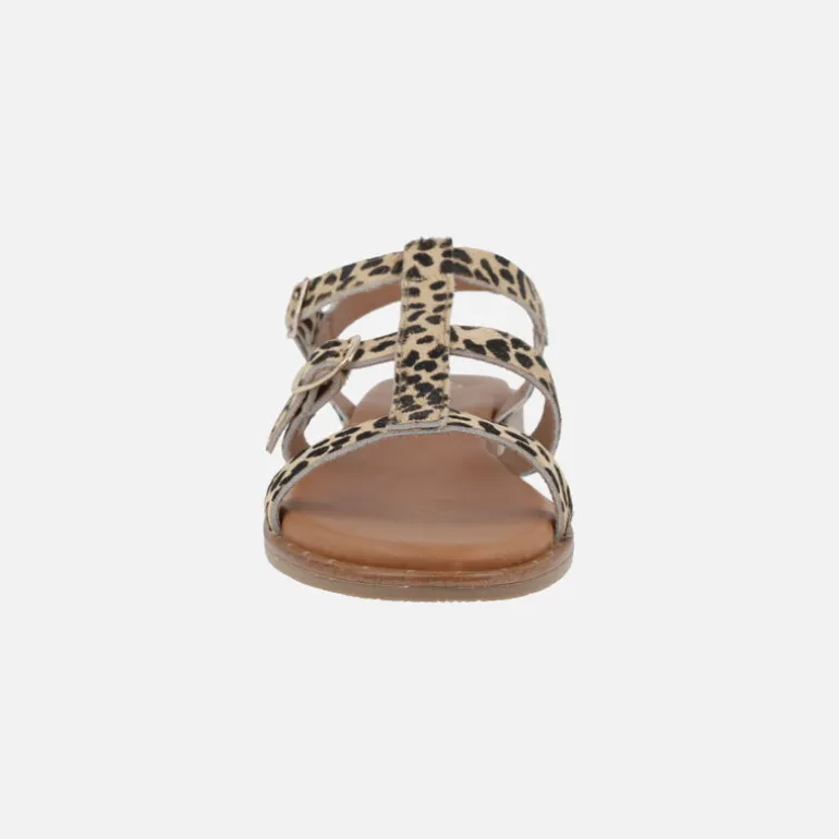 Sandalias estilo romanas en animal print leopardo con hebillas