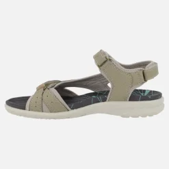 Sandalias Finisterre 04 en tejido beige con cierre de velcros